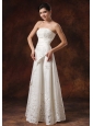 Custom Made Wedding Dress With Lace Over Skirt Strapless