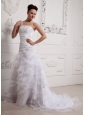 Discount Ruffled Layeres and Appliques One Shoulder Mermaid 2013 Wedding Dress