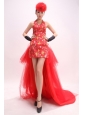 High-low Halter and Red For 2013 Prom Dress