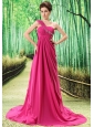 One Shoulder Prom Dress Appliques and Ruch In Graduation