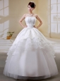 Sweet Ruffled Layeres Applqiues Decoate Bust Wedding Gowns With Organza