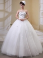 Wholesale Rhinestones Decorate Bust Wedding Gowns With Sweetheart Tulle