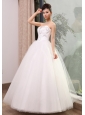 Beaded Decorate Bodice Sweetheart Neckline Tulle Floor-length 2013 Wedding Dress
