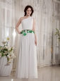 One Shoulder Belt For Empire Cheap Floor-length Wedding Dress