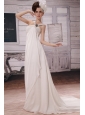 White Popular Empire Straps 2013 Wedding Dress With Beading