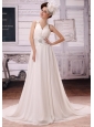 Wholesale V-neck Empire 2013 Wedding Dress With Beading