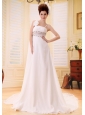 Custom Made Beaded Wedding Dress With Spaghetti Straps Watteat Train Chiffon
