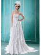 Custom Made Strapless Column Ruffles 2013 Best Wedding Dress With Beading and Ruch