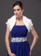 High Quality Faux Fur Special Occasion / Jacket  In Ivory With Lace Edge
