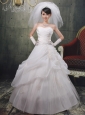 Sweetheart A-line Applqiues Decorate Wholesale Wedding Dress With Organza 2013