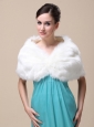 Unique Rabbit Fur Special Occasion / Wedding Shawl  In Ivory With V-neck