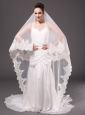 Lace Appliques One-tier Cathedral Tulle Graceful Wedding Veils