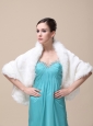 Faux Fur Special Occasion / Wedding Shawl With Open Front