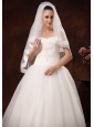 Modest Tulle With Taffeta Trim Bridal Veils For Wedding