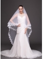 Two-tier Tulle With Lace Appliques  Bridal Veil