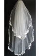 Lace Appliques and Beading Decorate Tulle Wedding Veils