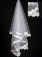 Lace Applique Edge Classical Organza Bridal Veils