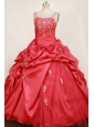 Red Little Girl Pageant Dresses With Appliques Pick-ups and Straps