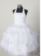 Wholesale Ball Gown Little Girl Pageant Dress Halter Simple Floor-Length Beading