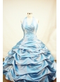 Blue Little Girl Pageant Dresses With Pick-ups and Beading