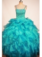 Lovely Blue Little Girl Pageant Dresses With Ruffles and Beading