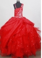 Beading Classical Ball Gown Little Girl Pageant Dress Straps Floor-length