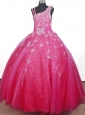 Brand new Beading Hand Made Flowers Ball Gown Strap Floor-length Little Girl Pageant Dress