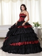 Exquisite Ball Gown Strapless Floor-length Leopard  Ruffles Quinceanera Dress