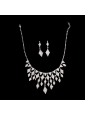 Amazing Rhinestones Alloy Plated Jewelry Set Including Necklace And Earrings