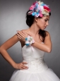 Colorful Organza Hand Made Flowers Headpieces and Wedding Wrist Corsage