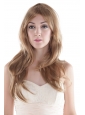 Long Blonde Human Hair Wig With Side Bang