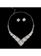 Luxurious Alloy Plated Rhinestone Necklace and Earrings Jewelry Set