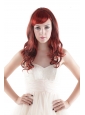 Medium Long High Quality Synthetic Auburn Curly Hair Wig