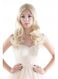 Medium Long Synthetic Blonde Wavy Hair Wig