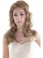 Medium Long Synthetic Flaxen Wavy Hair Wig