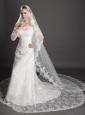 Perfect Lace Appliques Edge Organza Wedding Veils