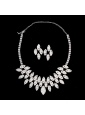 Shimmering Alloy With Rhinestones Ladies Necklace and Earrings Jewelry Set