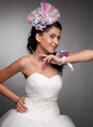 Beautiful Tulle Hand Made Flowers Colorful Headpieces and Wedding Wrist Corsage