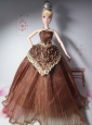 Elegant Hand Made Flowers Brown Made To Fit The Quinceanera Doll