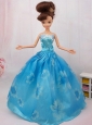 Elegant Printing Ball Gown Party Clothes Quinceanera Doll Dress