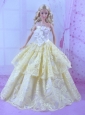 Gorgeous Yellow Princess Dress For Quinceanera Doll
