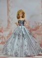 Grey Organza And Appliques Made To Fit The Quinceanera Doll