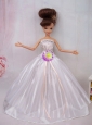Hand Made Flower Ball Gown Quinceanera Doll Dress