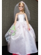 Lovely Handmade White Quinceanera Doll Wedding Dress