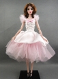 Pretty Handmade Pink Tulle Ball Gown Quinceanera Doll Dress