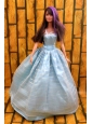 Simple Baby Blue Floor-length Dress For Quinceanera Doll