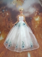 Simple Embroidery White Made To Fit The Quinceanera Doll