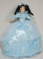 Sweet Blue Gown With 3/4 Length Sleeves For Quinceanera Doll