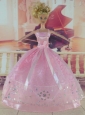 Sweet Pink Handmade Dress With Sequins For Quinceanera Doll