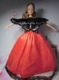 Beautiful Red Party Clothes Fashion Dress For Quinceanera Doll